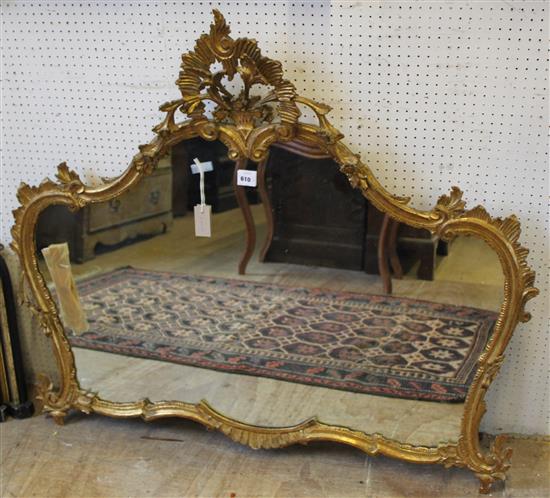 Giltwood Rococco style overmantel mirror(-)